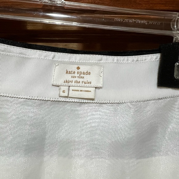 EUC Authentic Kate Spade Organza Black & White Striped Pleated Skirt - Picture 8 of 12
